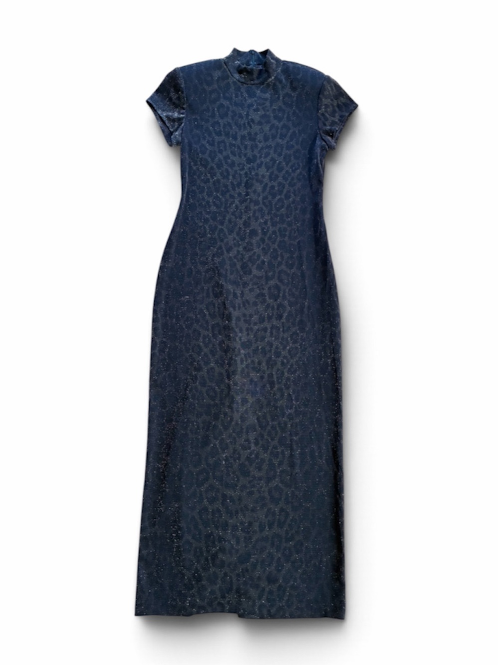Vintage-90s-Sparkle-Metallic-Leopard Print-Mock Neck-Maxi-Dress-Mob Wife-6